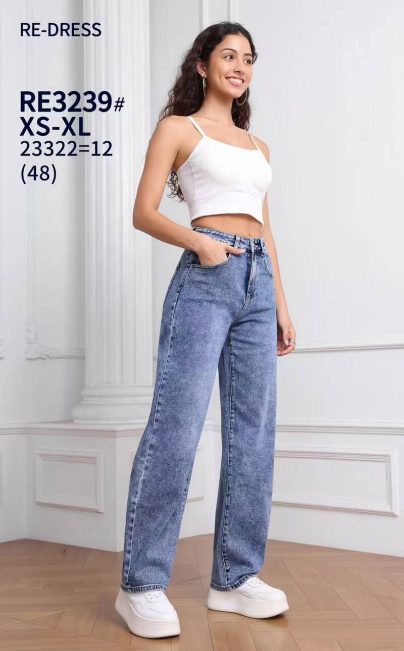 Spodnie damskie jeansy Roz XS-XL, 1 Kolor Paczka 12 szt